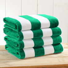 Load image into Gallery viewer, Cotton Velour Cabana Stripe Beach Towel - Novia Collection