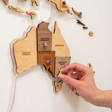 Load image into Gallery viewer, 3D LED Wooden World Map 2.0 (with acrylic background)