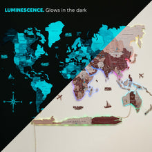 Load image into Gallery viewer, 3D LUMINOUS LED Wooden World Map 2.0 Cappuccino
