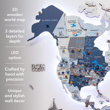 Load image into Gallery viewer, 3D LED / LUMINOUS Wooden World Map 3.0 Cruise