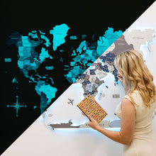 Load image into Gallery viewer, 3D LED / LUMINOUS Wooden World Map 3.0 Cruise