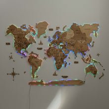 Load image into Gallery viewer, 3D LED Wooden World Map 2.0 Gold