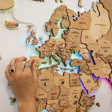 Load image into Gallery viewer, 3D LED Wooden World Map 2.0 Gold