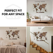 Load image into Gallery viewer, 3D LED Wooden World Map 2.0 Dark Walnut