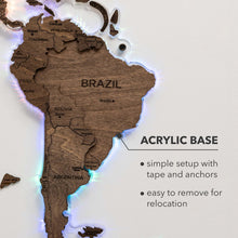 Load image into Gallery viewer, 3D LED Wooden World Map 2.0 Dark Walnut
