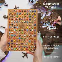 Load image into Gallery viewer, 3D LED Wooden World Map 2.0 Dark Walnut