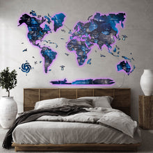 Load image into Gallery viewer, 3D LED / LUMINOUS Wooden World Map 3.0 Space