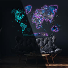 Load image into Gallery viewer, 3D LED / LUMINOUS Wooden World Map 3.0 Space