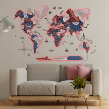 Load image into Gallery viewer, 3D LED / LUMINOUS Wooden World Map 3.0 Duna