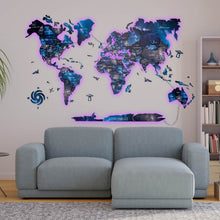 Load image into Gallery viewer, 3D LED / LUMINOUS Wooden World Map 3.0 Space