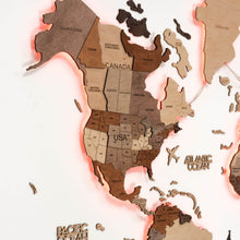 Load image into Gallery viewer, 3D LED Wooden World Map 3.0 Multicolor