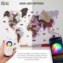 Load image into Gallery viewer, 3D LED / LUMINOUS Wooden World Map 3.0 Urban