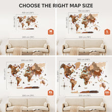 Load image into Gallery viewer, 3D LED Wooden World Map 2.0 (with acrylic background)