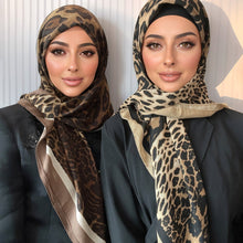 Load image into Gallery viewer, Leopard Print Square Scarf Hijab (MH182)