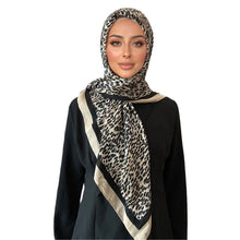 Load image into Gallery viewer, Leopard Print Square Scarf Hijab (MH182)