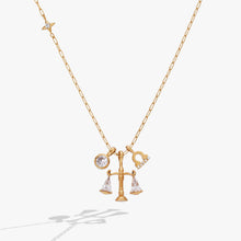 Load image into Gallery viewer, Libra Zodiac Charm Cluster Necklace
