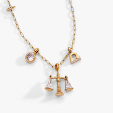 Load image into Gallery viewer, Libra Zodiac Charm Cluster Necklace