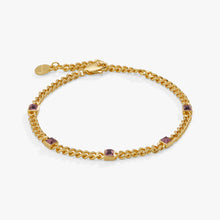 Load image into Gallery viewer, June Birthstone Light Amethyst Curb Chain Bracelet