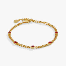 Load image into Gallery viewer, July Birthstone Ruby Curb Chain Bracelet