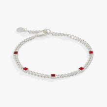 Load image into Gallery viewer, July Birthstone Ruby Curb Chain Bracelet