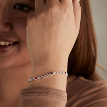 Load image into Gallery viewer, July Birthstone Ruby Curb Chain Bracelet