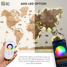 Load image into Gallery viewer, 3D LED Wooden World Map 3.0 Terra