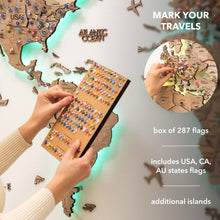Load image into Gallery viewer, 3D LED Wooden World Map 3.0 Terra