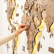 Load image into Gallery viewer, 3D LED Wooden World Map 3.0 Terra