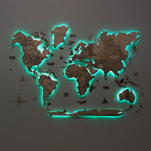 Load image into Gallery viewer, 3D LED Wooden World Map 3.0 Terra