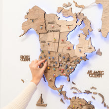 Load image into Gallery viewer, 3D LED Wooden World Map 3.0 Terra