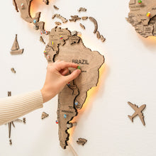 Load image into Gallery viewer, 3D LED Wooden World Map 3.0 Terra