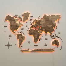 Load image into Gallery viewer, 3D LED Wooden World Map 3.0 Terra