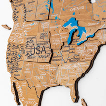 Load image into Gallery viewer, 3D Wooden World Map Gold