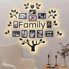 Load image into Gallery viewer, Wooden Led Family Tree - Black Ember