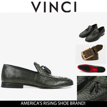 Load image into Gallery viewer, The Bethesda Green Pyhtn Skin Leather Tassel Loafer Men Shoe