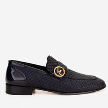 Load image into Gallery viewer, The Monarch Navy Blue Leather Men Dress Shoe