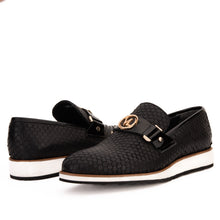 Load image into Gallery viewer, The Legacy Black Leather Men Casual Loafer Shoe