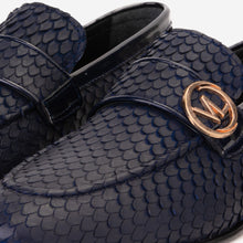 Load image into Gallery viewer, The Monarch Navy Blue Leather Men Dress Shoe