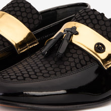 Load image into Gallery viewer, The Imperial Black &amp; Gold Leather Men Dress Shoe