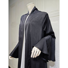 Load image into Gallery viewer, Lotus Leaf Sleeve Solid Soft Satin Open Front Abaya Dress | Lightweight Modest Abaya Cover(MOA220)