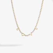 Load image into Gallery viewer, "Love" Crystal Tennis Necklace