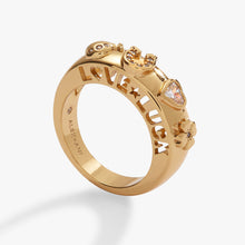 Load image into Gallery viewer, Love and Luck Open Domed Ring
