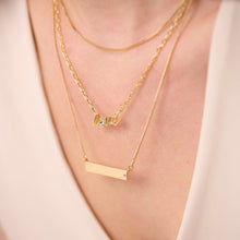 Load image into Gallery viewer, Bar Necklace with Crystal Accent