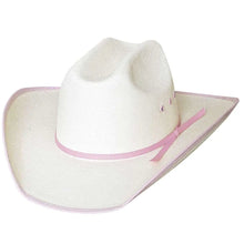 Load image into Gallery viewer, Bullhide Lucky Eight (Natural/Pink) - Children's Straw Cowgirl Hat