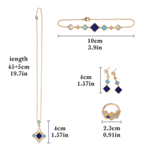 Load image into Gallery viewer, Celeste Geometric Gemstone Jewelry Set | Islamic Blue Stone Jewelry Set (MAC253)