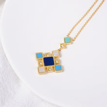 Load image into Gallery viewer, Celeste Geometric Gemstone Jewelry Set | Islamic Blue Stone Jewelry Set (MAC253)