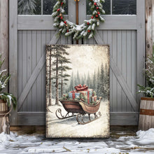 Load image into Gallery viewer, Vintage Christmas Sleigh Sled Wall Art III