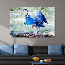 Load image into Gallery viewer, Beach Blue Heron Canvas Wall Art II