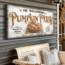 Load image into Gallery viewer, Personalized Pumpkin Patch Sign II