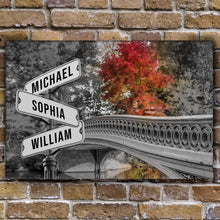 Load image into Gallery viewer, Autumn Bridge Family Names Sign